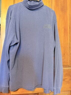 Vintage Harley-Davidson Men's Long Sleeve Turtleneck Shirt in Blue